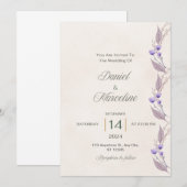 Chic Floral Faire-part de mariage (Devant / Derrière)