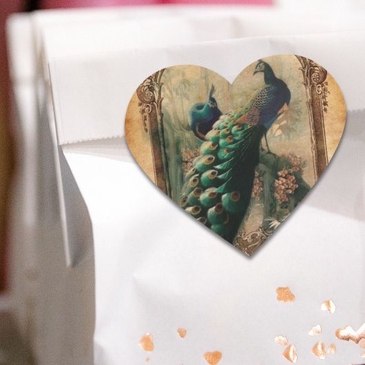 chic floral frans moderne vredesmacht hart sticker