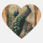 chic floral frans moderne vredesmacht hart sticker (Voorkant)