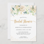 Chic Floral Gold Vrijgezellenfeest Kaart (Voorkant)