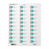 Chic Floral Gray Paisley Pattern & Blue Monogram Etiket (Full Sheet)