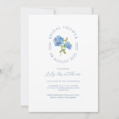 Chic Floral Hydrangea Bridal Shower Invitation (Devant)