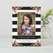 Chic Floral | Invitation de remise de diplômes (Debout devant)