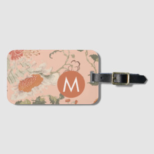 Chic Floral Monogram Bagagelabel