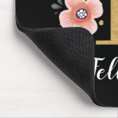 Chic Floral Monogram Initiaal Roze Goud Letter F Muismat (Hoek)