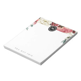 Chic Floral Monogram Post it Notitieblok
