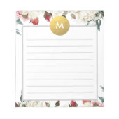 Chic Floral Monogram Post it Notitieblok (Voorkant)