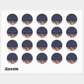 Chic Floral Navy Blue Bedankt voor uw Sticker (Vel)