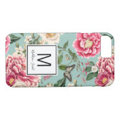 Chic Floral Patroon toevoegen Jouw naam Case-Mate iPhone Case (Achterkant (Horizontaal))