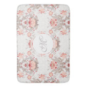Chic  Floral Pattern damask Monogram Bath M Badmat (Voorkant Verticaal)