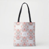 Chic Floral Pattern damask Monogram T Bag Draagtas (Voorkant)