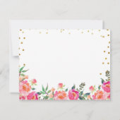 Chic Floral Pink Gold Hartelijk dank Bedankkaart (Achterkant)