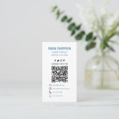 Chic Floral Pink  Roos Professional QR Code Visitekaartje (Staand voorkant)
