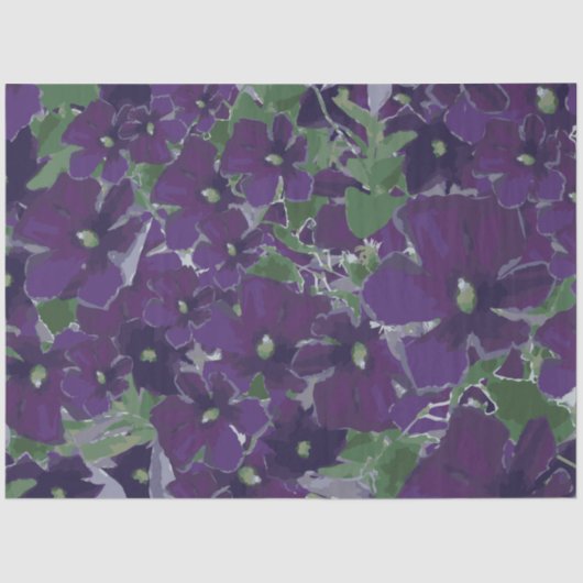 Chic Floral Purple Flowers Tissuepapier (Voorkant)