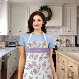Chic Floral Purple Pattern Baking Schort