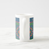 Chic Floral Rangoli Deep Blue Bone China Mug (Dos)