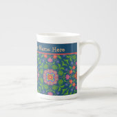 Chic Floral Rangoli Deep Blue Bone China Mug (Droite)