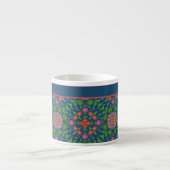 Chic Floral Rangoli Deep Blue Espresso Match Espresso Kop (Voorkant)
