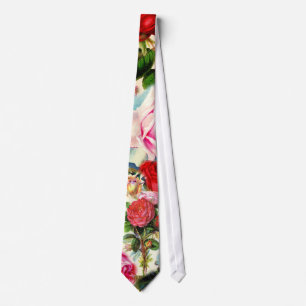 Chic Floral Roos Garden Collage Stropdas