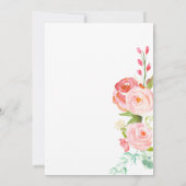 Chic Floral Rozen | Uitnodiging voor bruidsdouche (Achterkant)