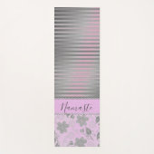 Chic Floral Striped Personalized Yogamat (Voorkant)