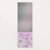 Chic Floral Striped Personalized Yogamat (Achterkant)