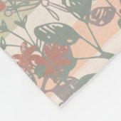  Chic Floral Stripes met monogram Naam toevoegen Fleece Deken (Hoek)