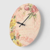 Chic  Floral Wall Clock Grote Klok (Hoek)