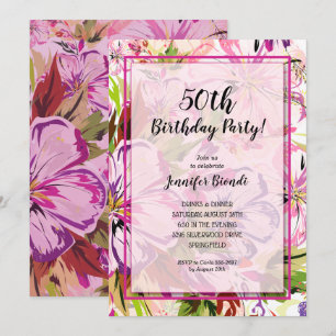 Chic Floral Waterverf verjaardagsfeestje Kaart