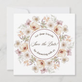 Chic Floral Waterverf Vrijgezellenfeest Save The Date (Voorkant)