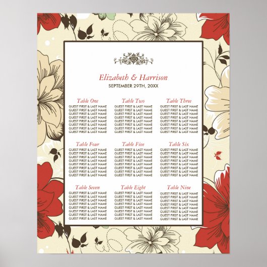 Chic Floral Wedding Poster (Voorkant)