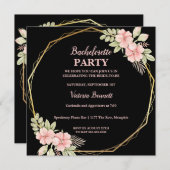 Chic Floral Wreath Bachelorette Party Invitation (Devant / Derrière)