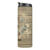 Chic Floral Wreath Rustic Wedding Thermosbeker (Geroteerd rechts)