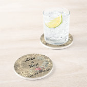 Chic Floral Wreath Rustic Wedding Zandsteen Onderzetter (Zijkant)