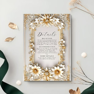Chic floral Yellow Style floral Details Informatiekaartje