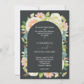 Chic Florals Dark Wedding All in One Invites (Voorkant)