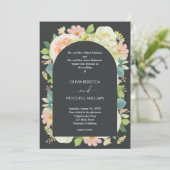 Chic Florals Dark Wedding All in One Invites (Staand voorkant)