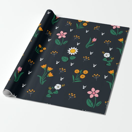 Chic-florpatroon Cadeaupapier (Uitgerold)