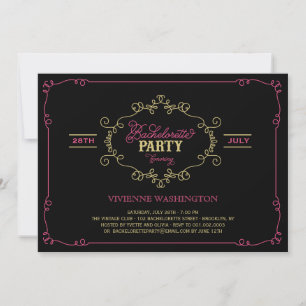 Chic Flourish Bachelorette Party nodigt uit Kaart