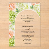 Chic Flowers Pink Arch Wedding Acryl Uitnodigingen (Voorkant)