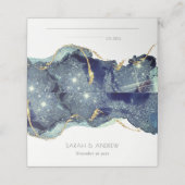 Chic Fluid Abstract Ink Gold Navy Glitter Wedding (Buitenkant ongevouwen)