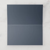 Chic Foliage Dark Blue Custom WeduwPlace Card (Binnenkant ongevouwen)
