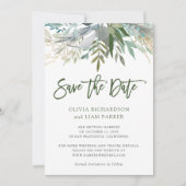 Chic Foliage | Fotobruiloft Save The Date (Voorkant)