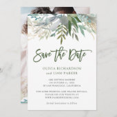 Chic Foliage | Fotobruiloft Save The Date (Voorkant / Achterkant)