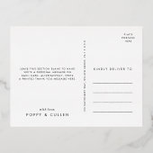 Chic Folie Gehuwd en braaf kerstdank Folie Feestdagen Briefkaart (Achterkant)