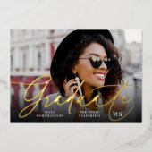 Chic Folie Script | Aankondiging foto-Afstuderen (Voorkant)