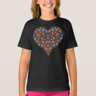 Chic Folk Art Style Floral Heart Tiener Tanktop
