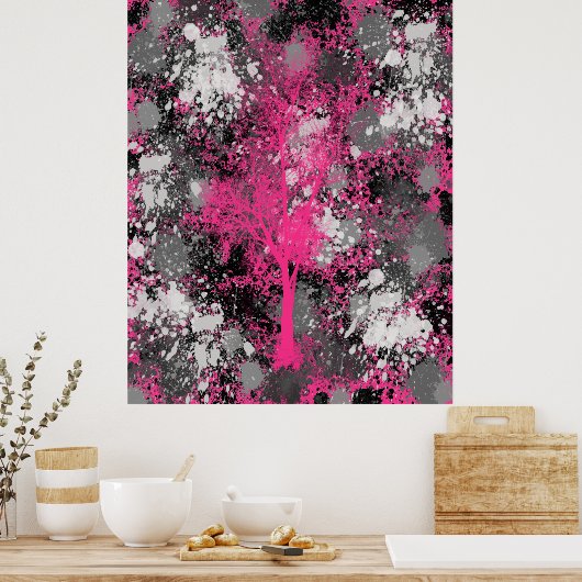 Chic Forest Abstract Poster (Keuken)