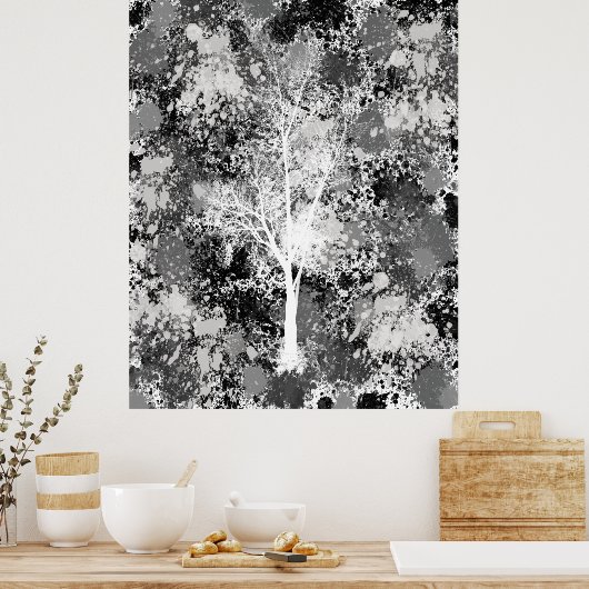 Chic Forest Abstract Poster (Keuken)