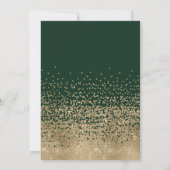 Chic Forest Green Gold Glitter Confetti Sweet 16 Kaart (Achterkant)